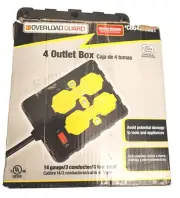 Tower Manufacturing C664502001-13 15 AMP 4-Outlet Circuit Breaker Power Box