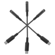 3 Pcs Type-C Headphone Adapter Cable Jack Earphone Converter Support