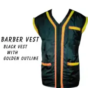 Men Vest Black barber Jacket Styling Cape barber jeans apron Barber Vest black