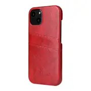 For iPhone 13 mini Case Deluxe Leather Wallet Back Shell Slim Cover Red