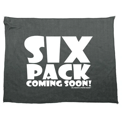 Swps Six Pack Coming Soon White - Funny Novelty Body Building Gym Sports Towel