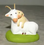 NEW Goat and his kid , 7 cm Santons Didier from France
