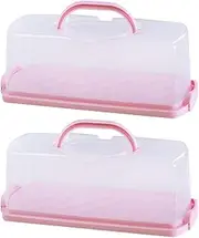 PRETYZOOM 2pcs Portable Bread Box with Lid, Reusable Loaf Bread Holder with Handle, Bread Keeper for Storage and Carrying, Nice for Bread, Swiss Roll