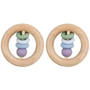 2x Koala Dream Kids/Childrens Silicone And Wooden Mouth Teether Ring Green 4M+