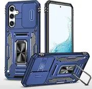 [vumebao] Phone Case for Samsung A54 5G with Magnetic Kickstand Ring, Slide Camera Cover, Military Grade Drop Protection Shockproof Heavy Duty Protective Case 6.7''-Blue