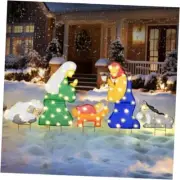 5 PCS Outdoor Nativity Set for Yard, 2 FT Nativity Sets for Christmas Outdoor