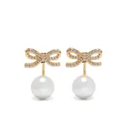 [Self-portrait] Self-portrait Pearl Bow Earrings ONE SIZE GOLD