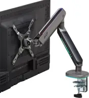 Single RGB Gaming Monitor Arm Desk Mount Fits 27”-45” Monitors with 20 Lighting