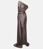 [The Sei] The Sei Draped one-shoulder silk satin gown AU 12 grey