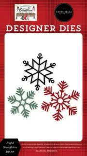 Carta Bella Paper FARMHOUSE CHRISTMAS Joyful Snowflakes Die Set (CBFAC123041)