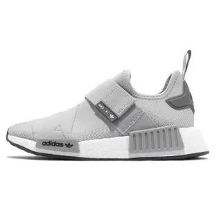 adidas 休閒鞋 NMD R1 W Strap 女鞋 灰 白 BOOST 襪套 魔鬼氈 三葉草 愛迪達 GW9470