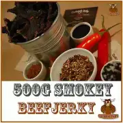 BEEF JERKY 500G SMOKEY AUSTRALIAN PERFECT SNACK WINE BEER CIDER SPIRITS