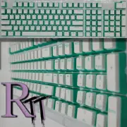 104Pcs Teal Turquoise Pudding Full Size PBT Double Shot Keycaps LED Keyboard