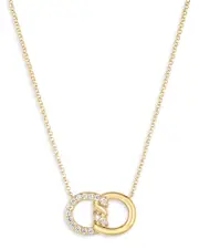 Roberto Coin 18K Yellow Gold Cialoma Diamond Intertwined Circle Pendant Necklace, 16-18