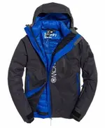 SUPERDRY極度乾燥 SUPER SD MULTI JACKET連帽雪衣外套(羽絨內襯 黑/藍)