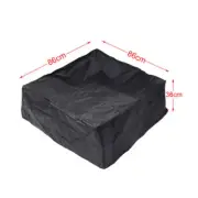 Black Waterproof Fire Pit Canvas Square Barbecue Grill BBQ Cover 34*34*14 Inch