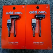 Brand New: ONN. USB Charge Cable for Fitbit Charge 5 Fitness Tracker, 2 Boxes