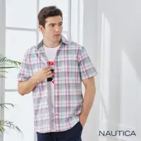 在飛比找momo購物網優惠-【NAUTICA】男裝經典撞色格紋短袖襯衫(紅綠)