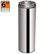 Allfuel HST Chimney Pipe 6?x 18? Double Headed Wall Stainless Steel Vertical