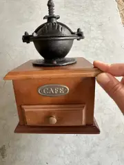 Manual Coffee Grinder Wood Vintage Antique Ceramic Hand Crank Coffee Mill New