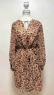 COOPER ST Leopard Print Dress TAN Size AU16 BRAND NEW