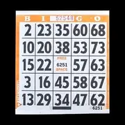 1 on Large Print Easy Read Bingo Paper Cards - Orange - 500 Cards