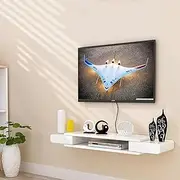 Floating TV Stand Cabinet TV Stand Cabinet TV Cabinet Set Top Box Rack Living Room TV Background Wall Mounted Floating Shelf Router Photo Frame DVD Player Storage Rack 130cm