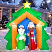 Rocinha 8FT Inflatable Nativity Scene Outdoor Nativity Set for Yard Christmas