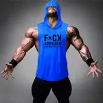 健身上衣 MUSCLE GUYS 棉質背心男士 KEEP FIT MUSCLE 上衣無袖修身休閒健身房服裝連帽衫背心背心