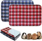2 Pack Guinea Pig Fleece Cage Liners - 60 x 45 CM, Washable Non-Slip Fast Absorbent Waterproof Small Animals Bedding Pads for Chinchillas Rabbits Hamster Bunny