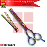 Barber Double Thinning Scissors Multi Color Texture Shears 6" Salon Razor Edge