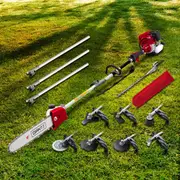 12" Bar Giantz 40CC Pole Chainsaw Hedge Trimmer Brush Cutter Whipper 9-in-1 Saw 4-Stroke Engine