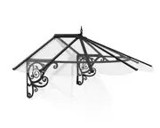 CANOPIA - Lily 1.3m x 1.8m Door and Porch Awning Black Clear