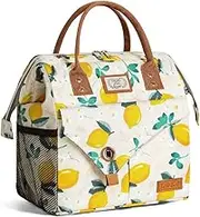 Lekespring Insulated Lunch Bag for Women, Leakproof Reusable Lunch Tote Cooler Bag for Work, Office, School, Picnic (Lemon)