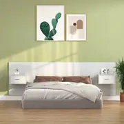 Bed Headboard with Cabinets White 160 cm Engineered Wood vidaXL