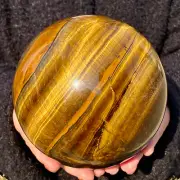 5.53LB Natural yellow Tiger's eye jasper Ball Quartz Crystal Sphere Reiki