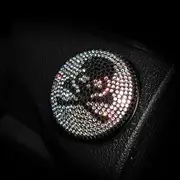 ZKFAR 1 PC Skull Car Engine Start Stop Button Cover, Crystal Rhinestone Push Start Button Cover, Anti-Scratch Car Engine Decoration Protective Sticker, Universal for Most Cars, Trucks (Multicolored)