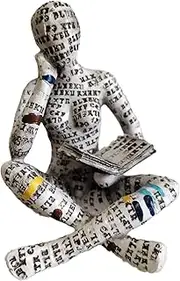 Yahu Lando Reading Women Figurine, Thinker Statue，Modern Bookshelf Decor，Aesthetic Sculpture，Room Decor Modern Abstract Decoration on Shelf Table Desk for Living Room Office Bedroom