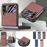 For Samsung Galaxy Z Flip5/Flip4 Shockproof Cloth Texture Screen Film Slim Case