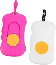 DRESSOOS 2pcs Portable Wipe Holder with Button Dispenser Travel Wipes Case for Easy Use Cribs High Chairs and Strollers Lightweight and Storage
