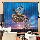 Statue Dark Blue Square 3D Curtain Blockout Photo Printing Curtains Drape Fabric