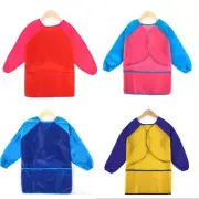 Kid Girl Boy Children Solid simple Bib school Apron Art Paint Smock Shirt 3-12 Y