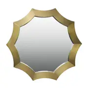 Best World 91cm Gold Round Decor Stainless Steel Mirror