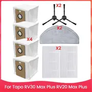For Tapo RV30 Max Plus RV20 Max Plus Replacement Side Brush Hepa Filter Mop Cloth Dust Bags
