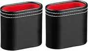 Philos Leatherette dice shakers - Pack of Two - Decorative White Stitching and noiseless, Velour Interior - Dice Cup Set for Various Board Games Including Backgammon