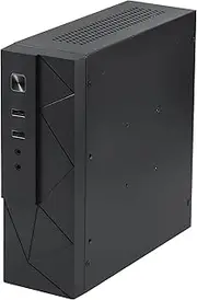 MX01 SECC Fanless Mini ITX HTPC Chassis with 3.5" Hard Drive Bay and Vertical Stand Foot (Black)