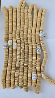 About 1,000 Coconut Shell Beads Flat Spacers Blond / Light Jewelry Making DIY