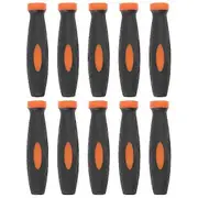 Lianmeng 1 Set 10pcs Practical Rubber File Handles Durable Handles For File (black)