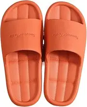 [TOMYEUS] Shark Slippers Home Slippers Women Non-Slip House Footwear Unisex Flip Flops Summer Hotel Sandals Flat Shoes Indoor Bathroom Slides Summer Sandals (Color : Orange, Shoe Size : 38-39(Suit For37-38))