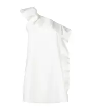 MSGM One-Shoulder Ruffled Mini Dress IT38 White